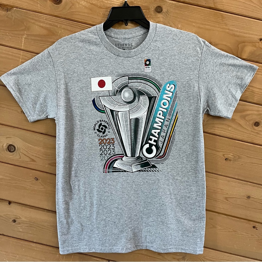 NEW Men's Japan Baseball LEGENDS Gray 2023 World Baseball Classic Champions Tee